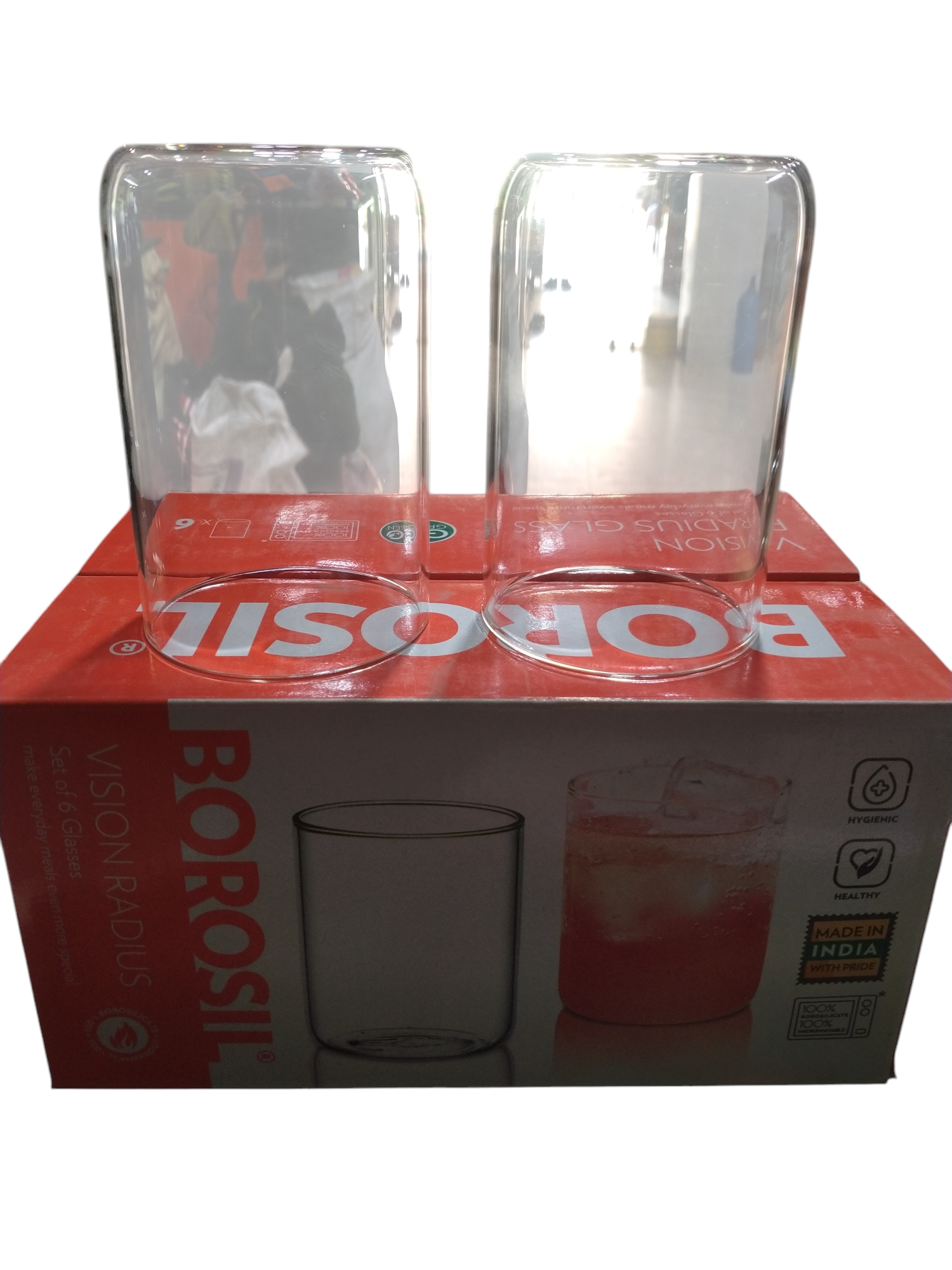 BOROSIL VISION RADIUS SET OF 6 GLASSES