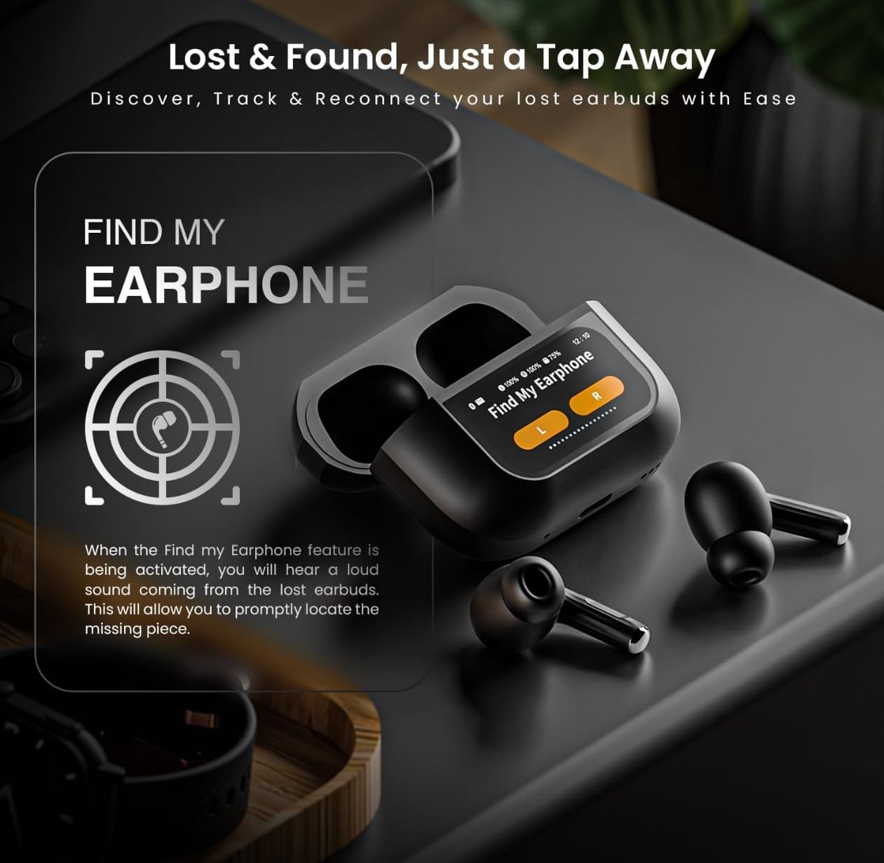 SCREEN TWS.ANC.SMART TOUCH DISPIAY.TYPE C......BLACK